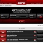 Screenshot of the ESPN program finder page